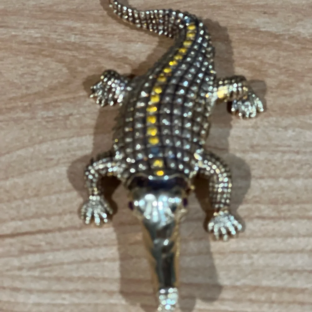 Gold and Silver Crocodile Habitat Accessory